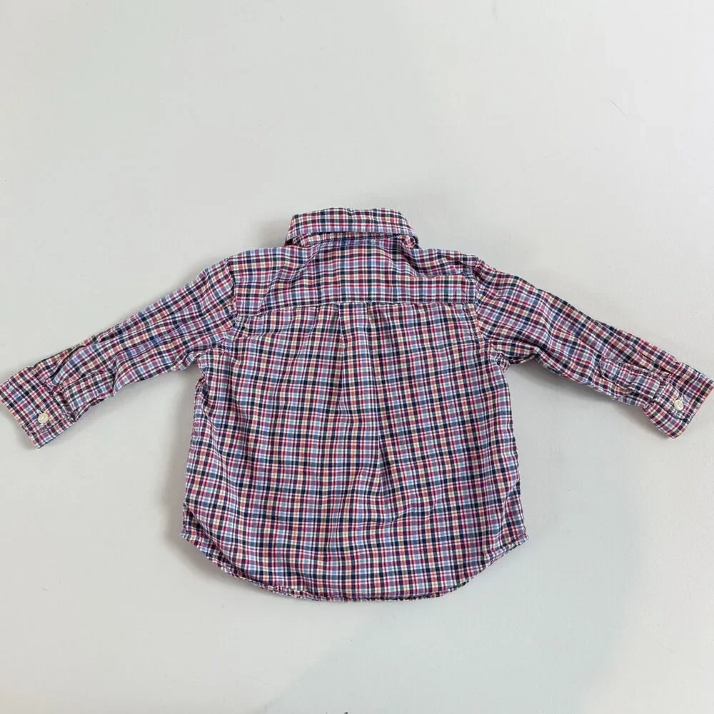 Ralph Lauren Baby Boys Plaid Long Sleeve Button Down Shirt Size 9 Months